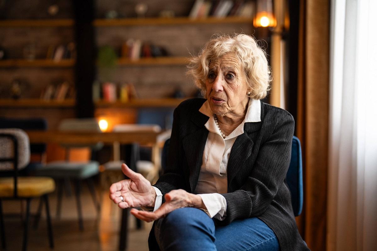 La exalcaldesa madrileña Manuela Carmena, durante la entrevista