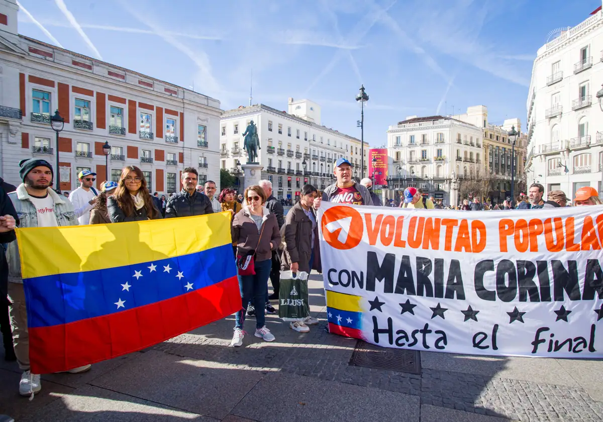 Manifestación en la Puerta del Sol, Madrid, en apoyo a Marchado