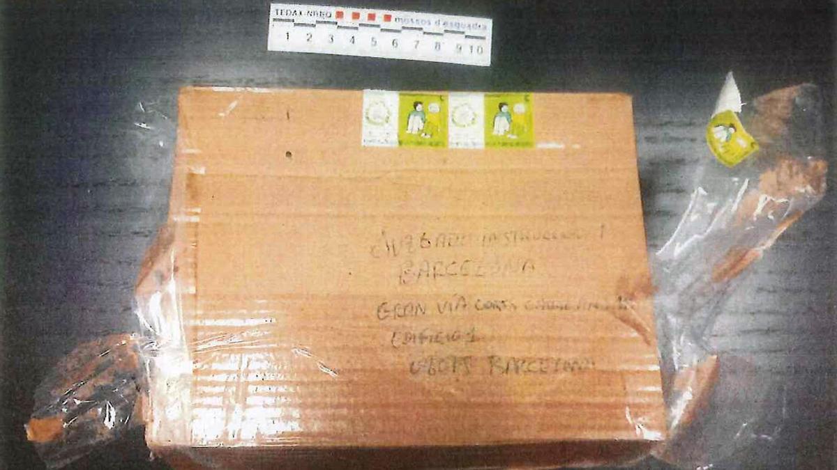 El paquete de cartón.