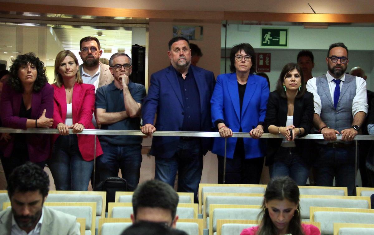 Oriol Junqueras este lunes tras la cesión aragonesa.