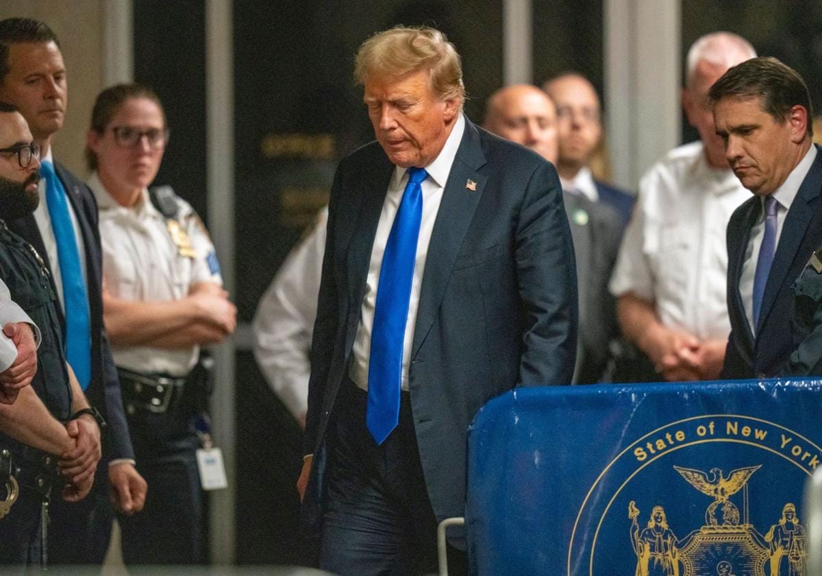 El expresidente estatal y candidato presidencial republicano Donald Trump