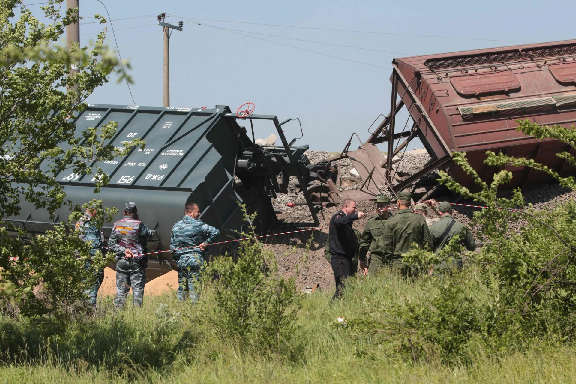 Descarga de un tren en Crimea